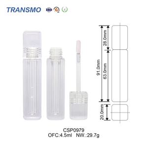 Emballage personnalisé en gros, tubes transparents carrés pour rouge à lèvres liquide, tubes pour huile à lèvres, tubes vides pour gloss à lèvres de 4 ml - Product Image 2