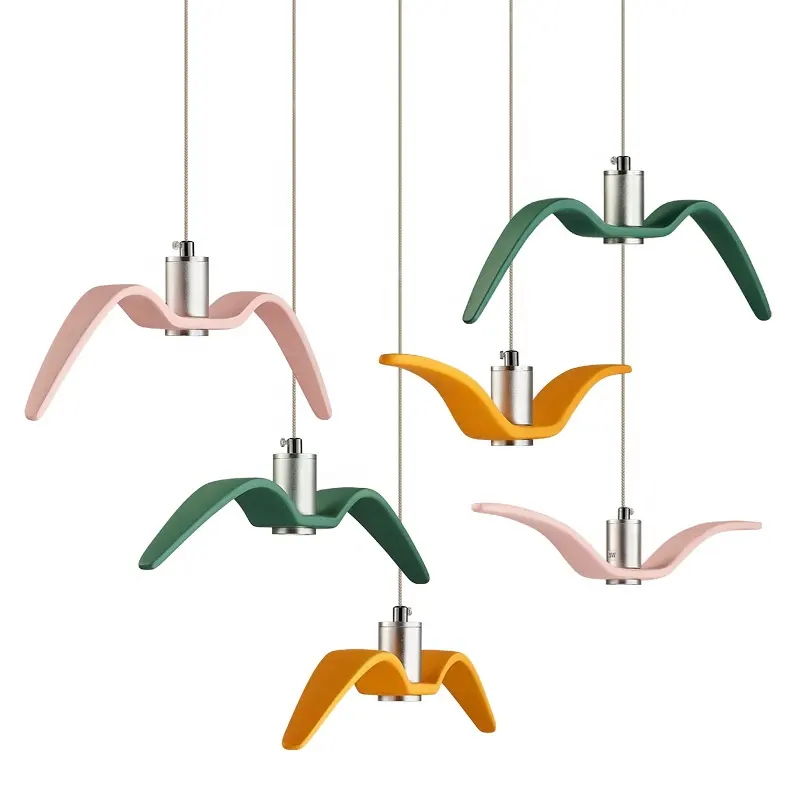 JLC-8049 Deco Trắng Cao Trần LED Resin Tự Do Chim Đèn Chuyến Bay Seagull Pendant Chiếu Sáng Đèn Chùm