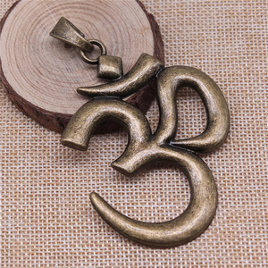 10pcs/bag 75x56mm Antique Silver Plated Antique Bronze Plated Zinc Alloy Large <strong>Om</strong> Yoga Symbol Charms <strong>Pendants</strong> ABD-C12665 - Product Image 6