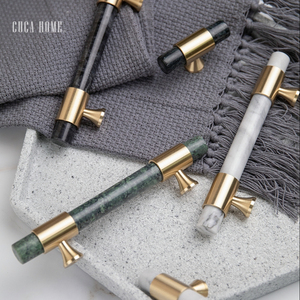 CUCA Luxury marble Brass Furniture Handles Cabinet Door Handle Drawer Knob Hot sale cabinet hardware supplies