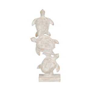 Scultura di tartarughe impilate, statuetta di fauna marina per decorazioni da bagno, mensola nautica, esposizione su tavolino da caffè - Product Image 1