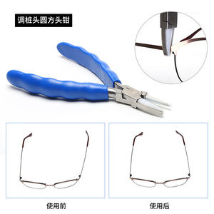 Pince de réglage pour lunettes, en métal antidérapant, pour la réparation des montures et la fixation des branches, avec poignée bleue - Product Image 5