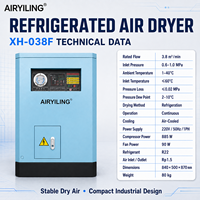 Sécheur d'air réfrigéré industriel 3,8 m³/min, air sec stable, conception compacte, faible perte de pression 0,02 MPa pour système de compresseur d'air