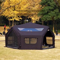 Tente Gonflable Modulaire 18.5 - Station Centrale à Quatre Saisons - Tissu Coton Imperméable Mono-couche 185 - Tente de Camping à Montage Rapide