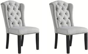 Silla de lino con respaldo tapizado para el comedor, asiento lateral de lino, tapizado, tradicional - Product Image 4