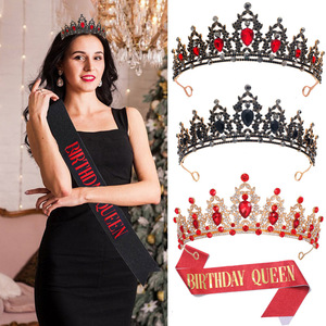 Accessori colorati per capelli da principessa corona di cristallo Tiara - Product Image 2