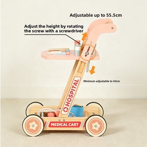 Trousse de <span class=keywords><strong>Docteur</strong></span> Montessori en <span class=keywords><strong>Bois</strong></span> Écologique Rose pour Enfants, Ensemble de Jeu Médical, Jeu de Rôle, <span class=keywords><strong>Valise</strong></span> de Voyage, Âges 2-7 - Product Image 4