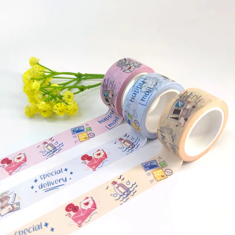 wholesale anime manga adhesive tape stationery washi masking tape set for journaling