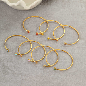 Fashion zircon open bracelet, <b>stainless</b> <b>steel</b> bracelet, light luxury style, gold-plated hand jewelry, wholesale for ins trend - Product Image 2