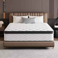 Matelas hybride à ressorts ensachés en mousse à mémoire de forme, fermeté moyenne, aide à soulager la pression corporelle et à minimiser la transmission des mouvements