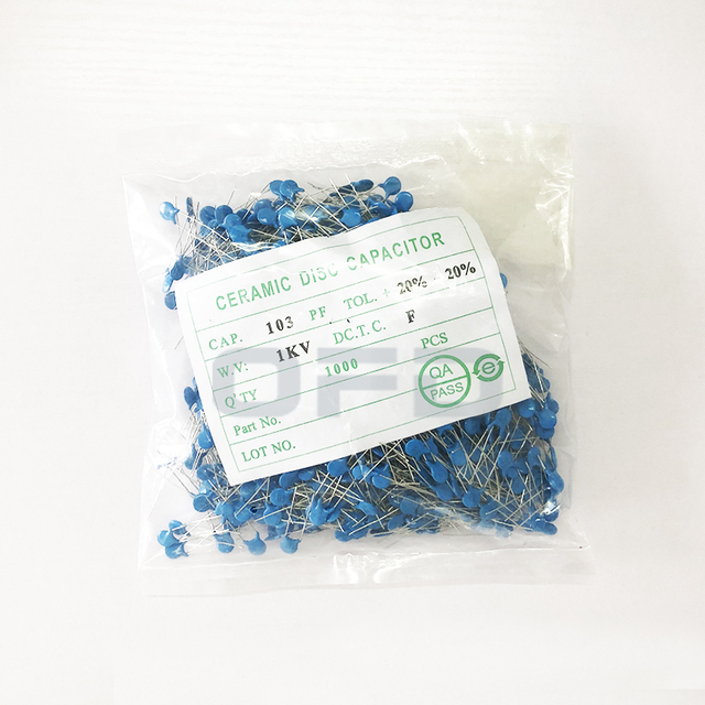 103pF 1KV 20% 5mm Ceramic DISC Capacitor Through Hole Electronic Components High-Voltage Blue Ceramic Capacitor 103 1KV