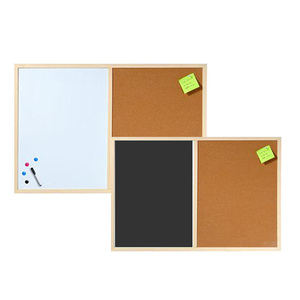 Pizarra Blanca Magnética 2 en 1 con Marco de Madera Personalizado al por Mayor, Pizarra de Corcho para Mensajes, Juego de Pizarras Combinadas - Product Image 1
