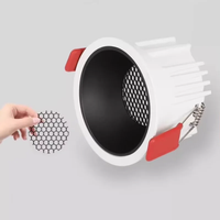 Spot encastré COB anti-éblouissement profond, dimmable, pour plafond, OEM, idéal pour hôtels, maisons et cuisines