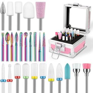 26pcs Nail Drill Bits Set with Cute <b>Storage</b> <b>Box</b>, Acrylic Gel Nail Art <b>Tool</b> - Product Image 1