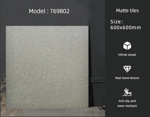 Hiện đại Non-Slip gốm mềm sàn gạch terrazzo mô hình với đá cẩm thạch màu Xám và trắng 600x600 giải phóng mặt bằng Giá bán - Product Image 2