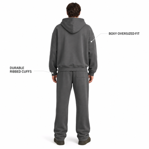 Sudadera con capucha y cremallera Charlo para hombre, de algodón grueso y forro polar, corte holgado, estilo urbano, venta al por mayor, personalizada, OEM, a granel - Product Image 3