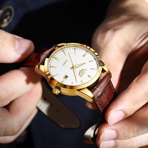 Montre de luxe pour homme LIGE LG89143, montre à quartz en cuir avec calendrier, montre de business avec cadran de 40 mm, logo personnalisé avec boîte - Product Image 3