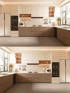 Ensemble de meubles d'armoire en bois sur mesure au design moderne pour villas haut de gamme. - Product Image 3