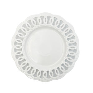 Service de table de luxe avec <span class=keywords><strong>assiettes</strong></span> <span class=keywords><strong>creuses</strong></span> en céramique blanches personnalisées avec motif rond pour mariages, restaurants et fêtes - Product Image 4