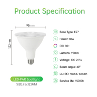Foco LED de Alto CRI 3000K-10000K, 10W, Empotrable o de Superficie, Antideslumbrante, para Iluminación de Hoteles y Oficinas
