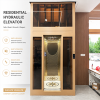 Ascenseur hydraulique silencieux et contemporain sans engrenages, cabine en acier, structure compacte durable en PVC pour appartement et villa