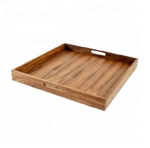 Plateau de service en bois d'acacia avec finition naturelle de qualité supérieure Plateaux pour hôtels et restaurants d'Inde by Quality Handicrafts - Product Image 6