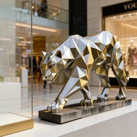 Sculpture d'animal léopard en résine peinte à la main, taille réelle, pour la décoration des zoos et des parcs, et comme cadeau d'affaires en fibre de verre