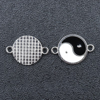 Petit pendentif pendentif métal chinois Taiji breloque alliage plat émail méditation huit trigrammes pour bijoux pour enfants Yin Yang breloques