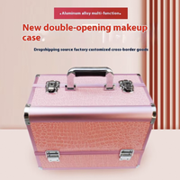 Outils de maquillage de voyage portables de grande capacité mallette de transport mallette de rangement cosmétique en aluminium pour les performances de scène de beauté
