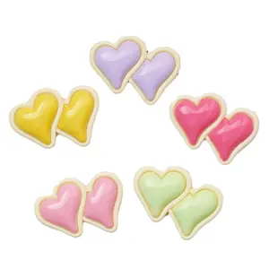 Wholesale double hearts flatback charms resin accessories for scrapbooking embellishment refrigerator magnet car pendant decor