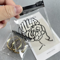 Pochette en plastique à fermeture éclair personnalisée avec logo imprimé, petit sac givré en PVC pour emballage de boucles d'oreilles, colliers et bijoux