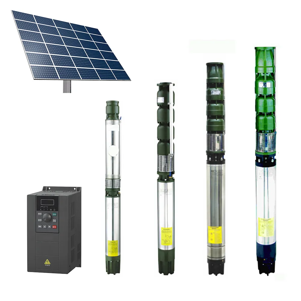 Für die landwirtschaft liche Bewässerung Solar pumpens ystem 1 PS-10 PS 4 Zoll Solar-und AC-Tauch-Solar wasserpumpe