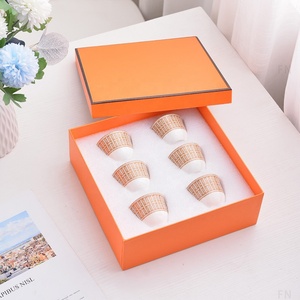 Service à thé en porcelaine osseuse européenne à prix réduit, tasses à expresso et soucoupes - Product Image 1