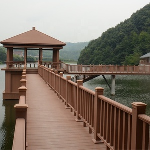 Bên ngoài lan can Vòng balusters Nâu <span class=keywords><strong>Composite</strong></span> boong Nâu rắn gỗ WPC lan can - Product Image 1