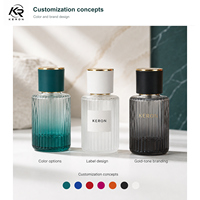 Botol Parfum Kaca Bening Bergaris Kosong Botol Wewangian Mewah Kemasan Logo Kustom Grosir