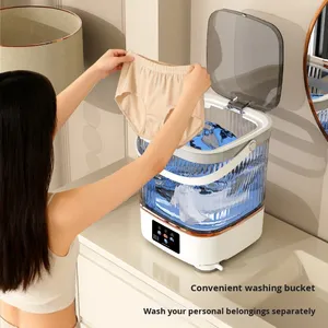 Nouvelle machine à laver les sous-vêtements semi-automatique, lavage et séchage tout-en-un, pour la maison, le dortoir, les chaussettes, les sous-vêtements pour enfants, pliable, petite, mini - Product Image 2