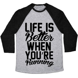 ชีวิตจะดีขึ้นเมื่อคุณกำลังวิ่ง เสื้อยืดเบสบอลแบบทรีเบลนด์สำหรับทุกเพศ - Product Image 2
