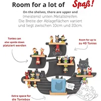 Support mural en bois en forme de bateau pour Toniebox, personnalisé en usine, pour enfants, Allemagne, présentoir de poupées, rangement suspendu multi-niveaux pour enfants