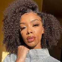 Perruques en cheveux humains afro bouclés crépus ombrés, 250%, 13x4, dentelle HD, perruque frontale, chevelure pré-épilée, couleur 39J, cheveux indiens Remy