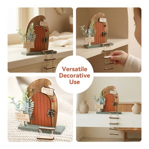 Kit de porte de fée en <span class=keywords><strong>bois</strong></span> DIY/personnalisable pour la décoration de <span class=keywords><strong>jardin</strong></span>/mur/arbre <span class=keywords><strong>avec</strong></span> échelle et accessoires pour enfants, décoration de <span class=keywords><strong>jardin</strong></span> de fée en <span class=keywords><strong>bois</strong></span> - Product Image 4
