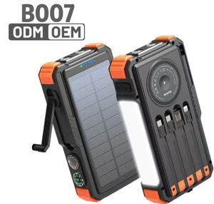 Banco de Energía Solar <span class=keywords><strong>TEMON</strong></span> de 20000mAh con Generador de Manivela, Carga Inalámbrica de 22.5W, Micro USB Tipo-C, Portátil para Exteriores - Product Image 1