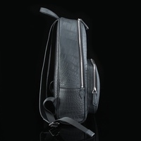 Sac à dos en cuir d'alligator mat de luxe pour hommes - Sac à dos artisanal en cuir de ventre de crocodile teint à la main