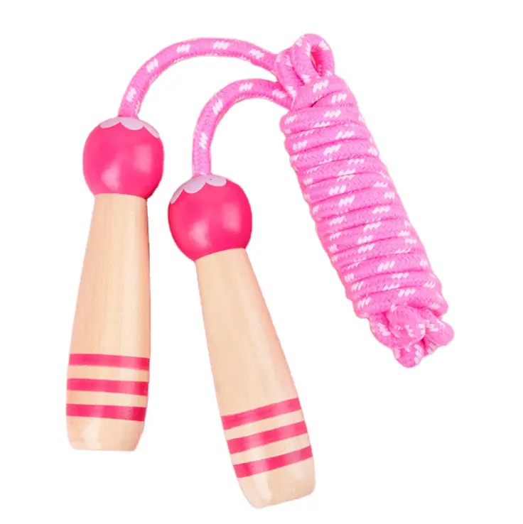 Jump Rope for Kids Adjustable Kid Jump Ropes for Girls Boys with Wooden Handle Outdoor Fun Activity for Exercise Fitness