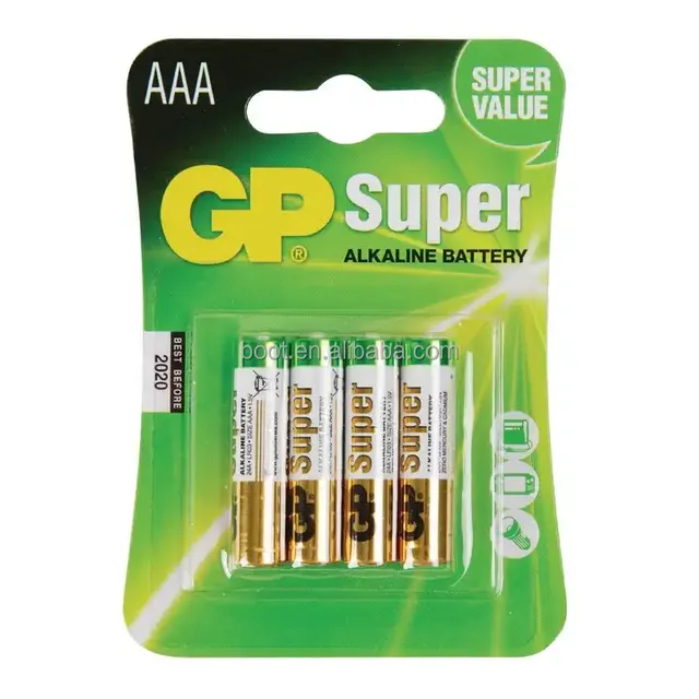 4PCS Per Card AA/AAA AA 15A/LR6 1.5V Super Alkaline Battery 24A/LR03 AAA 1.5Volt Alkaline Batteries for GP