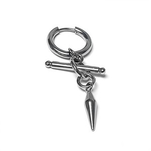 Boucles d'oreilles pendantes asymétriques <span class=keywords><strong>en</strong></span> forme de cône Hip-hop Punk pour hommes et femmes, bijoux <span class=keywords><strong>en</strong></span> acier inoxydable - Product Image 4