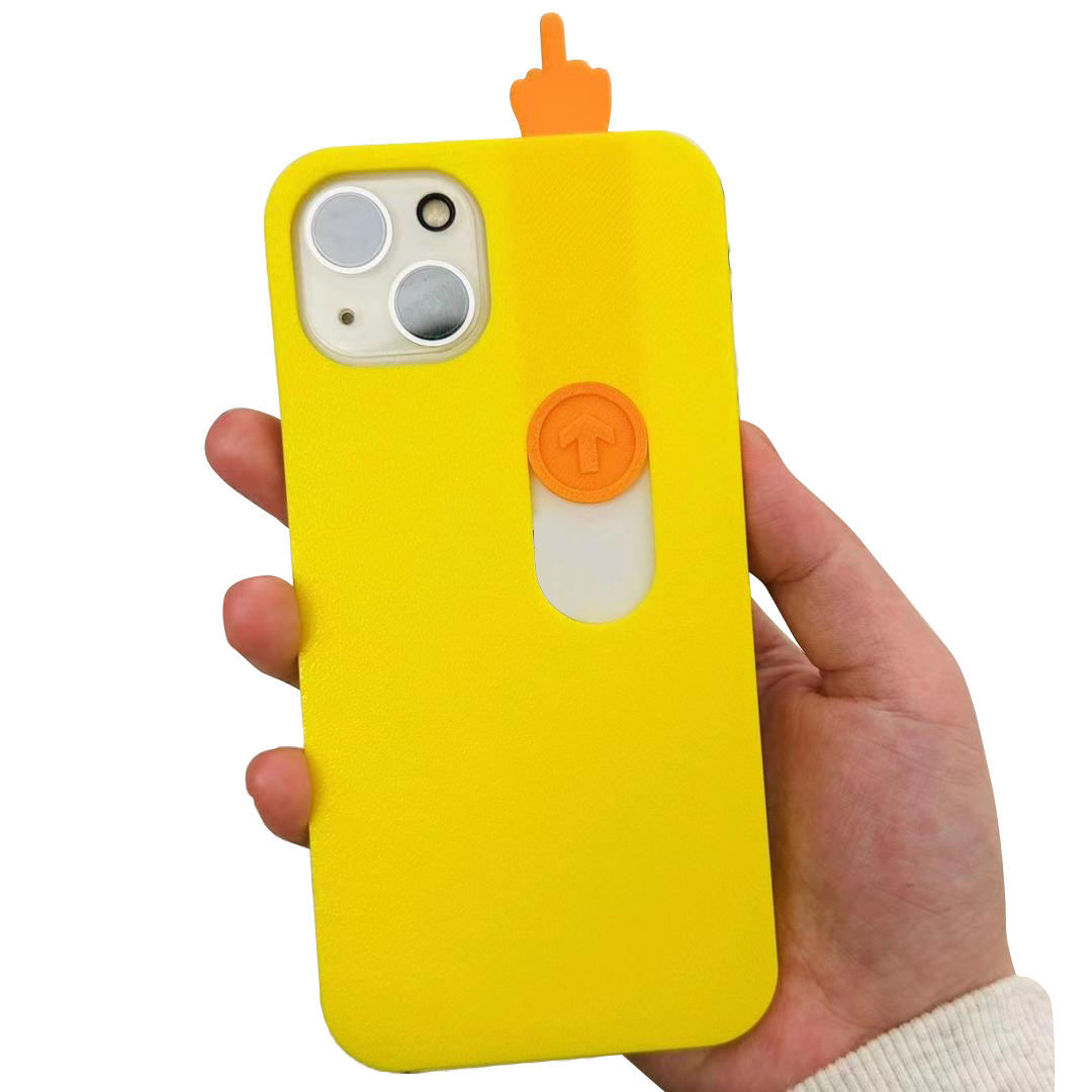 AilesTecca Funny Spoof 3D Printing Sliding <strong>Middle</strong> <strong>Finger</strong> Mobile Phone <strong>case</strong> Toy for <strong>iPhone</strong> 15 Pro Max 14 13 Cover
