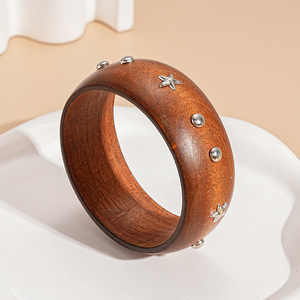 <span class=keywords><strong>Bracelet</strong></span> en bois vintage en forme d'étoile, <span class=keywords><strong>bracelet</strong></span> à clous géométriques pour femmes - Product Image 6