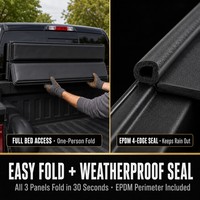 Couverture de benne rigide pliable en trois parties pour Toyota Tacoma Hilux, en aluminium, étanche, OEM ODM