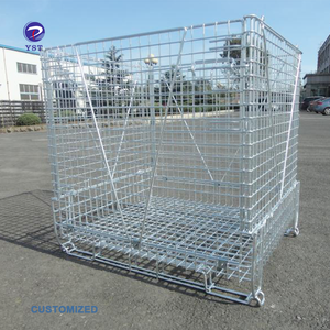 Customized <strong>Transport</strong> Half <strong>Open</strong> Door Mesh Design Metal Wire Basket Pallet <strong>Container</strong> - Product Image 1