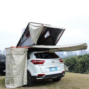 En plein air auto pliant glamping soleil abri de douche triangle suv toit top rv remorque tente en aluminium dur shell de voiture camping tentes - Product Image 4